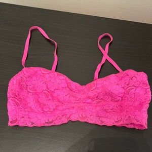 Hot pink lace bralette